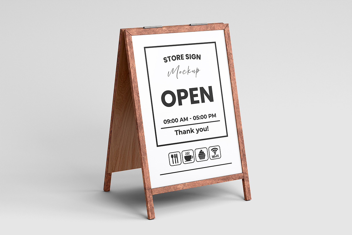 Store Sign Mockup, a Packaging Mockup by Artnivora.Std (Photo 3 of 4)