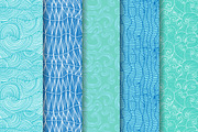 15 Sea Waves Seamless Patterns, a Pattern Graphic by Sunset&Sea Design (Thumbnail 2 of 3)