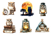 Watercolor Safari Owl Clipart, an Illustration by CreationArt (Thumbnail 2 of 5)
