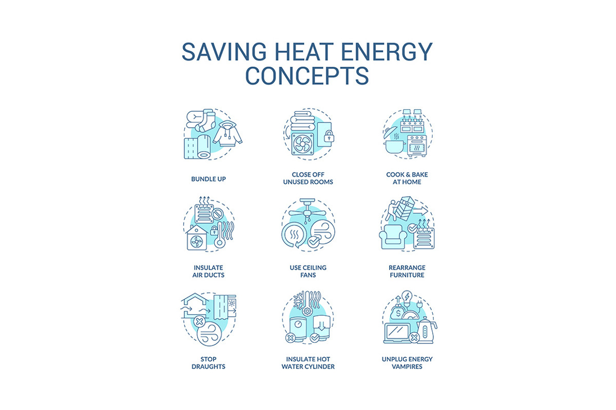 Reduce heat energy using icons, a Templates & Theme by IMG Visuals