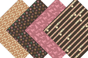 Dog Digital Scrapbook Paper Patterns