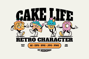 Cake Retro Cartoon