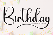 Birthday | Script Font, a Handwritten Font by Scratchones (Thumbnail 1 of 9)