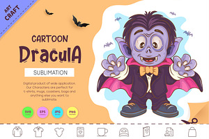 Cartoon Dracula. Crafting, a Person Illustration by KENO Mascots