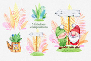 hand drawn watercolor fairy gnomes, a Decorative Illustration by OlyaSenko (Thumbnail 2 of 7)