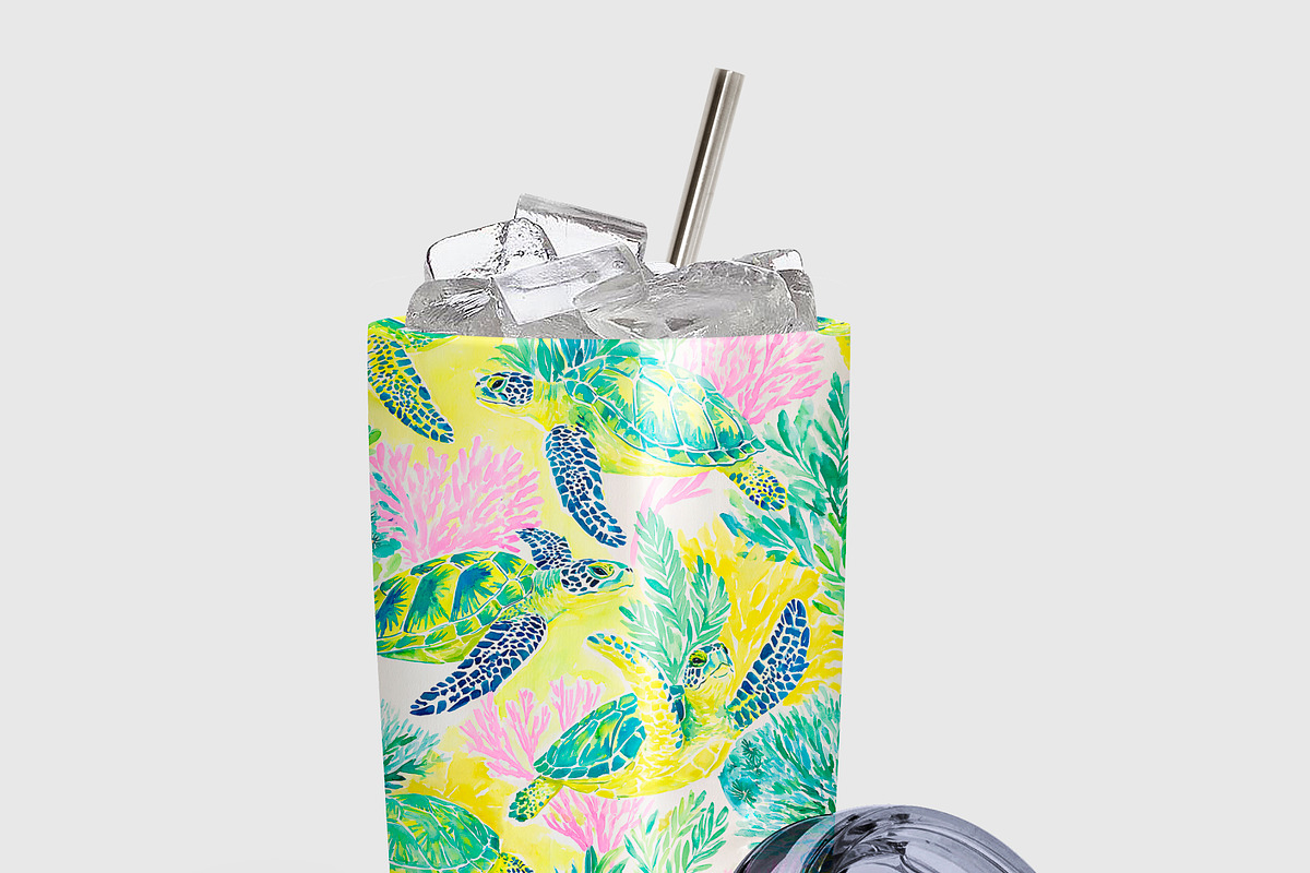Seamless Turtle Patterns, a Pattern Graphic by The Preppy Artist (Photo 3 of 11)