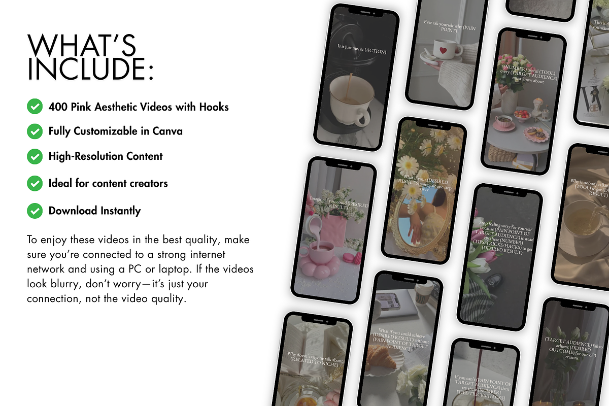 400 Aesthetic Reels with Hooks, a Templates & Theme by wekreatif (Photo 4 of 4)