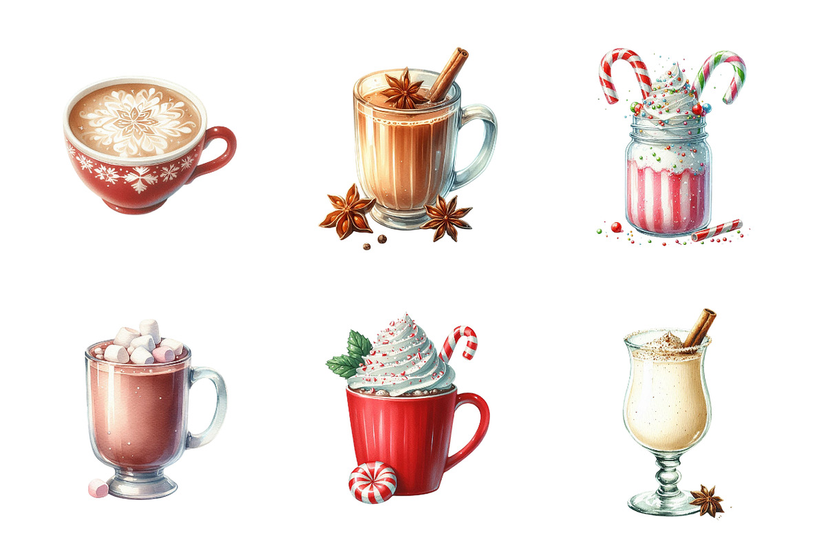 Christmas Drinks Clipart, an Illustration by Design Market (Photo 2 of 5)