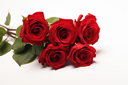 Bouquet of red roses on white background, a Nature Photo by AlyaAnd