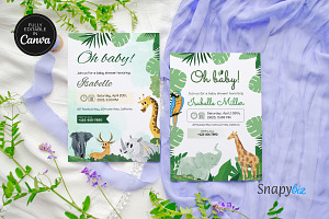 Safari Baby Shower Invitation Temp, an Invitation Template by Snapybiz