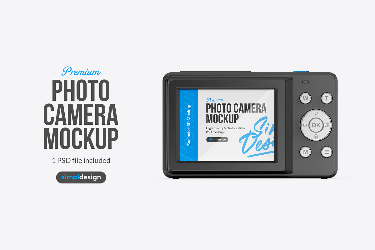 Photo Camera Mockup, a Device Mockup by SimplDesign