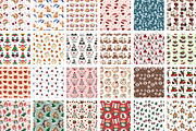 Merry Christmas Seamless Patterns, a Seasonal Illustration by InkyQueenArt (Thumbnail 4 of 5)