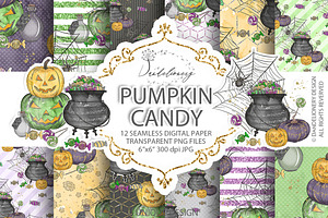 Cute Halloween Digital Paper Pack