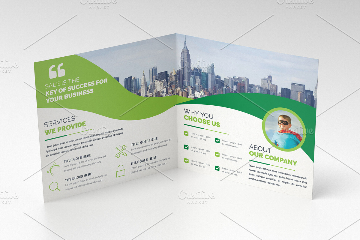 Square Bifold Brochure Template, a Brochure Template by Alice_s (Photo 10 of 10)
