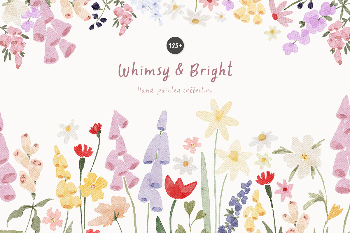 Whimsy & Bright Meadow Flowers, a Decorative Illustration by Kreker Kate (Photo 1 of 10)