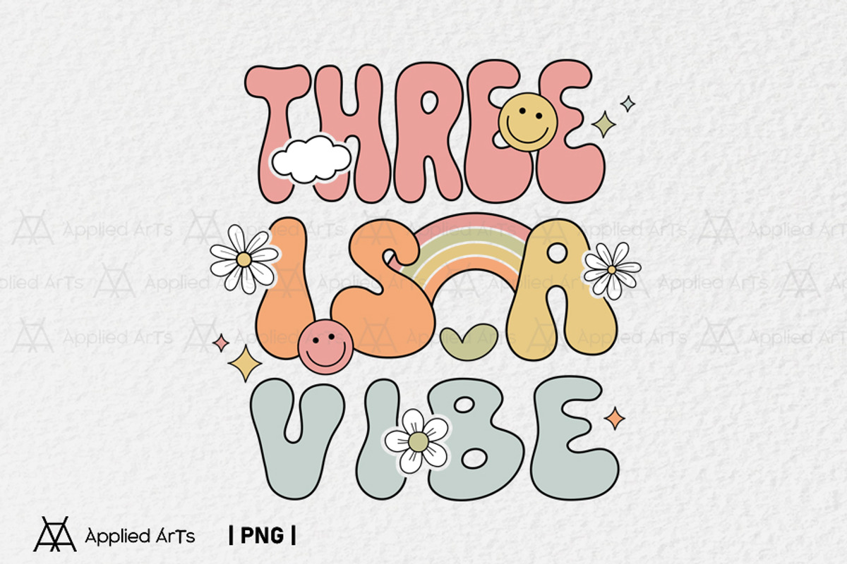Groovy 3rd Birthday, Three is a Vibe, an Object Graphic by Applied Arts (Photo 1 of 4)