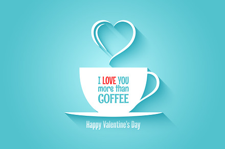 Valentines day coffee cup concept