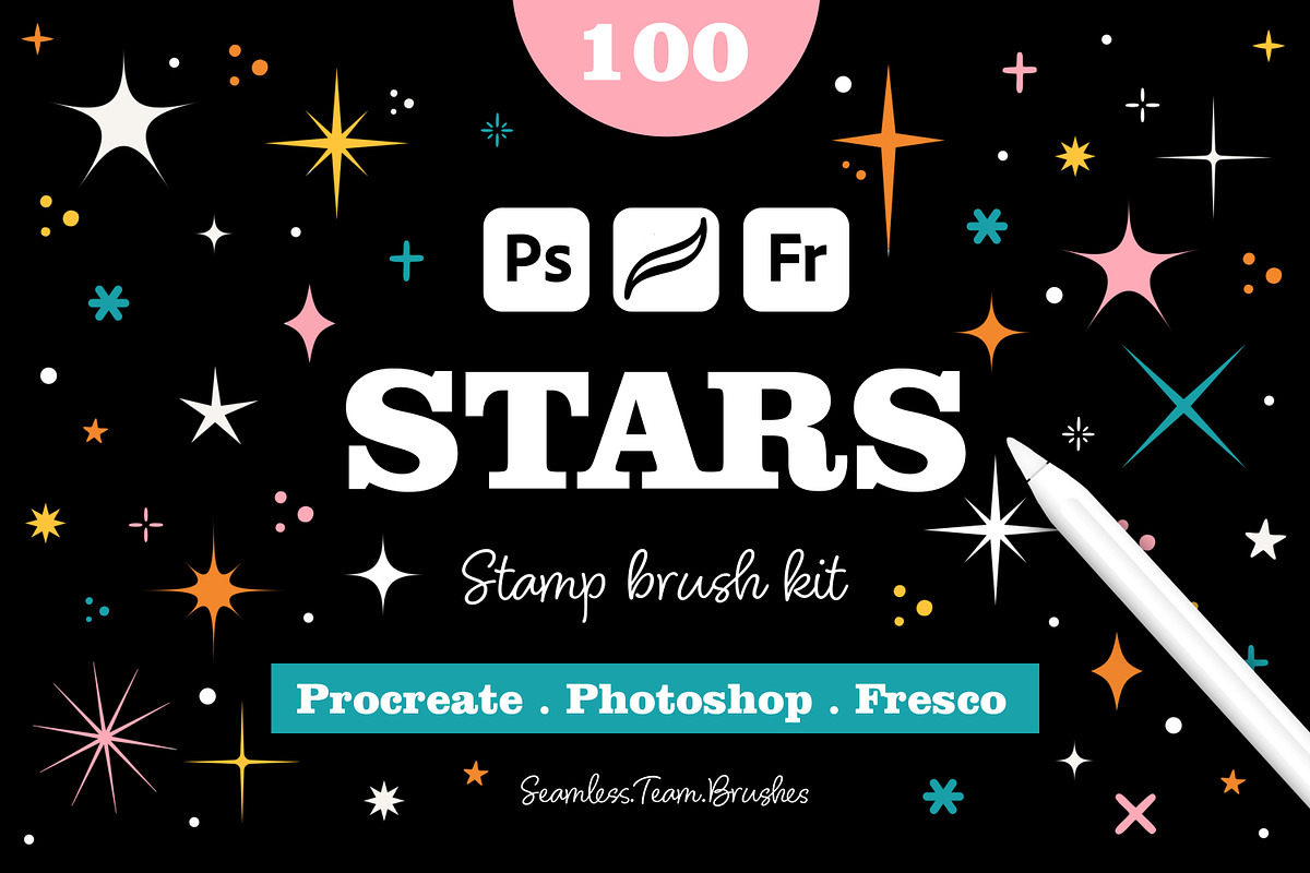 100 Star stamp brushes, a Brush Add-On by seamless team (Photo 1 of 4)
