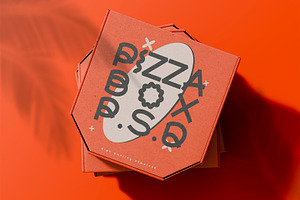 3d Takeaway Pizza Boxes Mockup