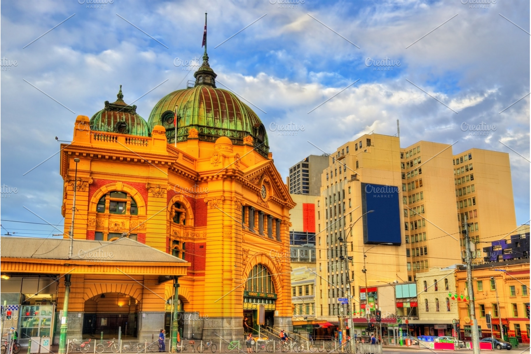 Flinders street railway station an iconic building of melbourne australia, an Architecture Photo by Leonid Andronov