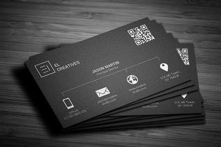 Metro Dark Business Card, a Business Card Template by bouncy