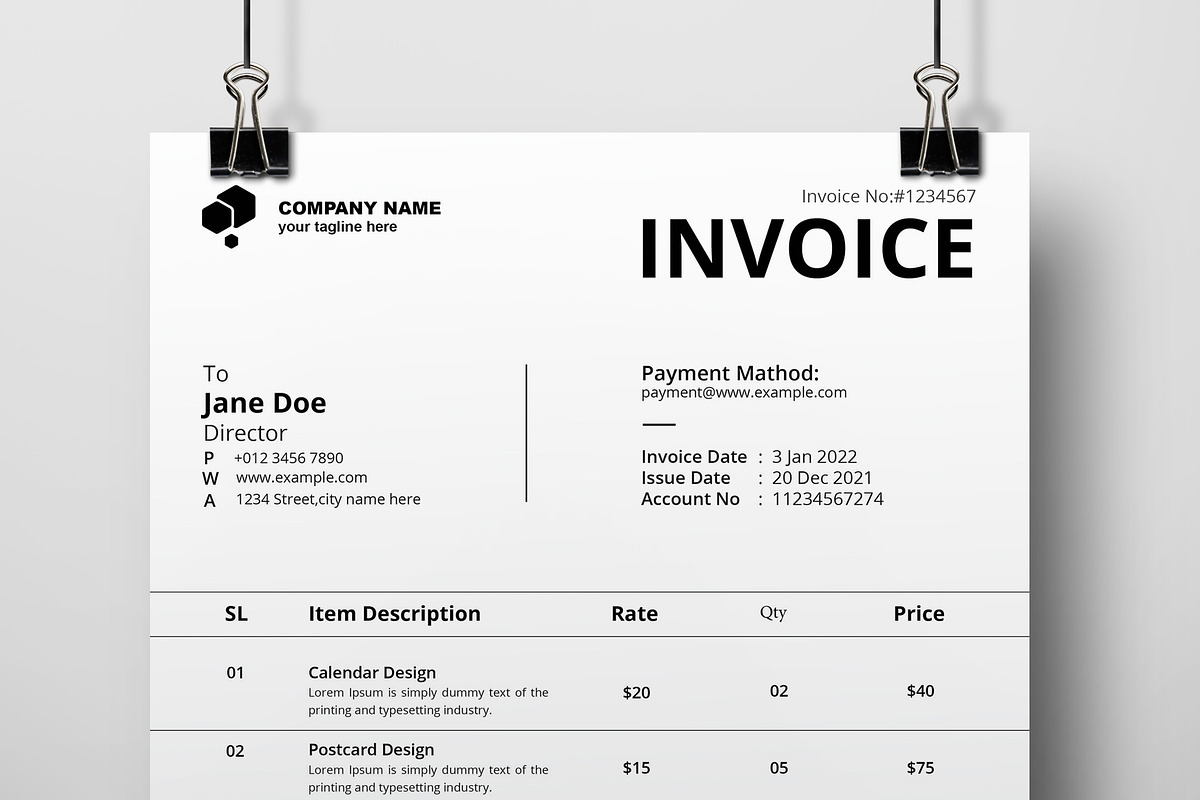 New Invoice 2022, a Stationery Template by MightyDesign (Photo 3 of 6)