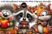 Fall Woodland Animals PNG Clipart, a Seasonal Illustration by CreationArt (Thumbnail 1 of 5)