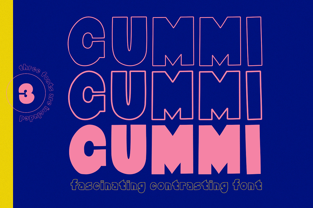 Fascinating contrasting font Gummi, a Sans Serif Font by Anastasia Cuza (Photo 1 of 7)