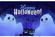 Happy Halloween greeting card, a Seasonal Illustration by Seavector Studio (Thumbnail 2 of 3)