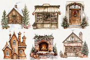 Boho Christmas Clipart, an Illustration by NadiaTheronArt (Thumbnail 3 of 5)