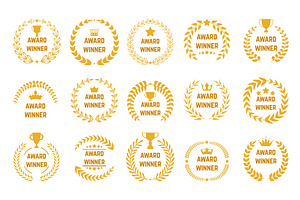 Floral award wreath. Gold wreaths, an Illustration by Valerie Bodnar