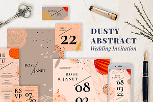 Dusty Abstract Wedding Invitation
