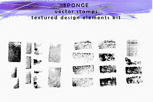 Sponge. Vector Stamps Kit