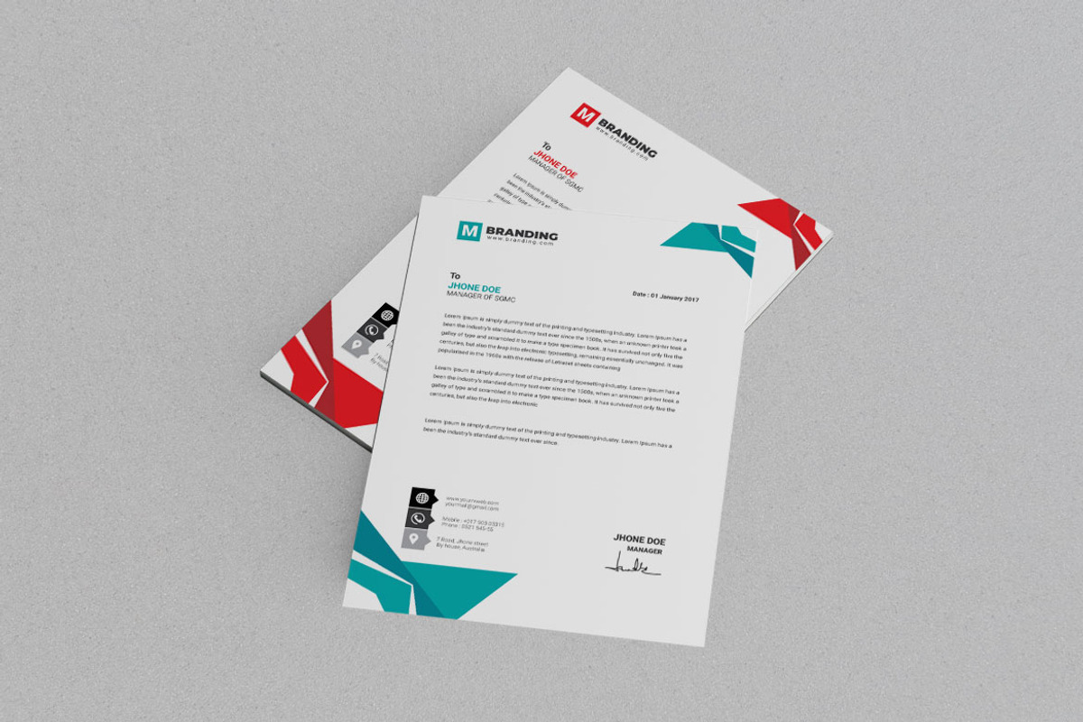 Corporate Letterhead Design Template, a Stationery Template by BrandlyTemplate (Photo 3 of 3)