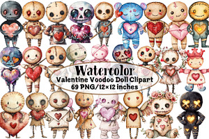 Valentine Voodoo Doll Clipart, an Illustration by Design Market