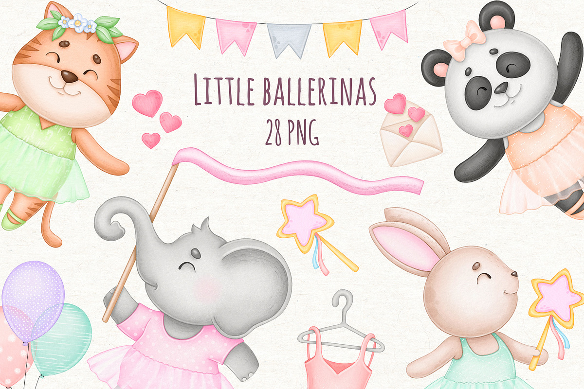 Animals Ballerinas Clipart, an Animal Illustration by ekossa_art (Photo 1 of 6)