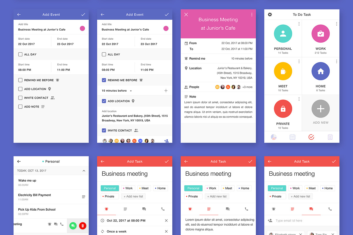 To Do Task Manager Mobile App Design, an UI Kit Template by App Innovation (Photo 4 of 7)