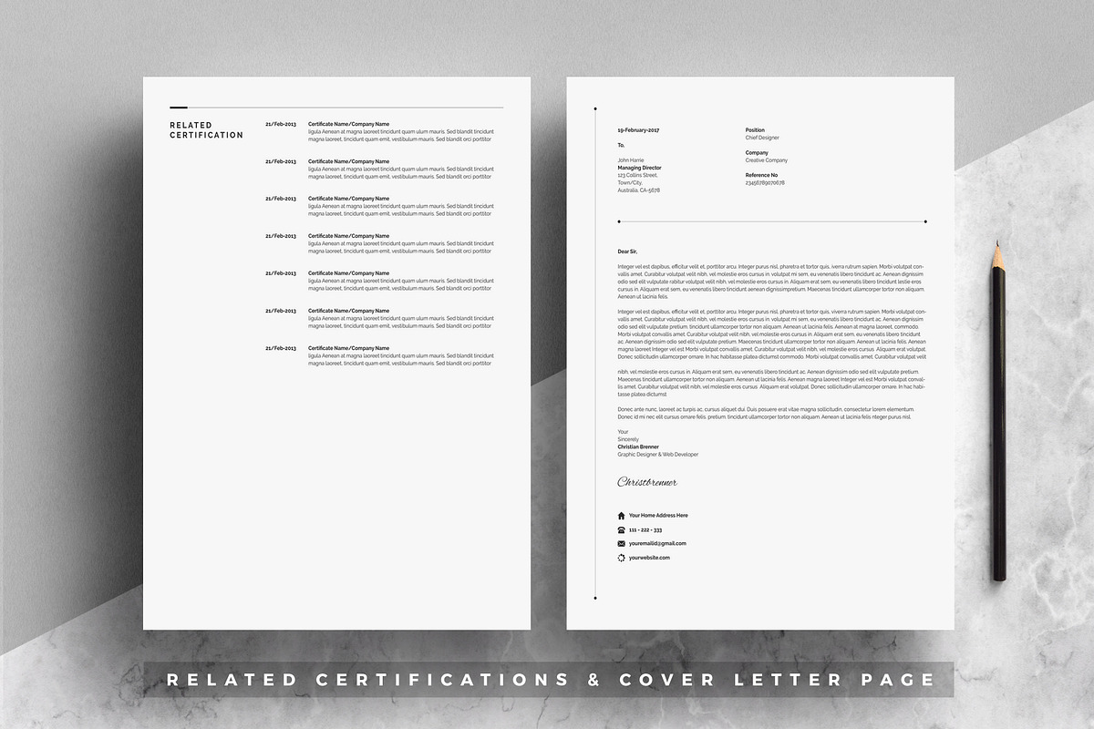 Minimal Resume Template 4 Pages, a Resume Template by White Graphic (Photo 3 of 9)