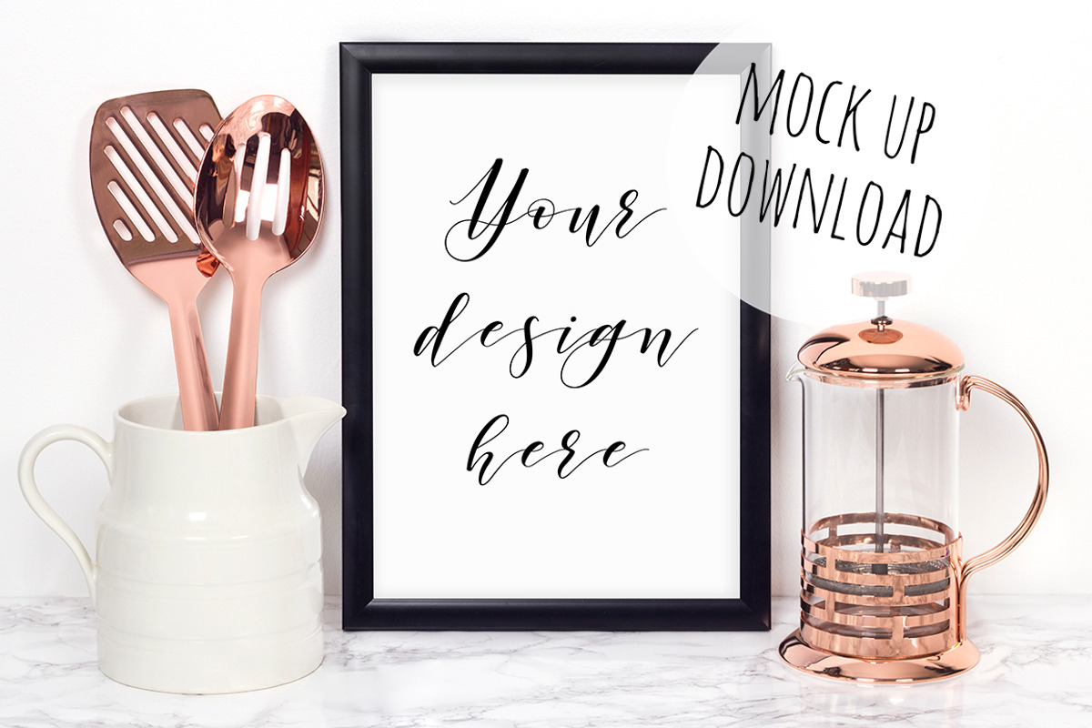 Frame Mockup Kitchen Scene Photo, a Print Template by Pixomize (Photo 1 of 2)