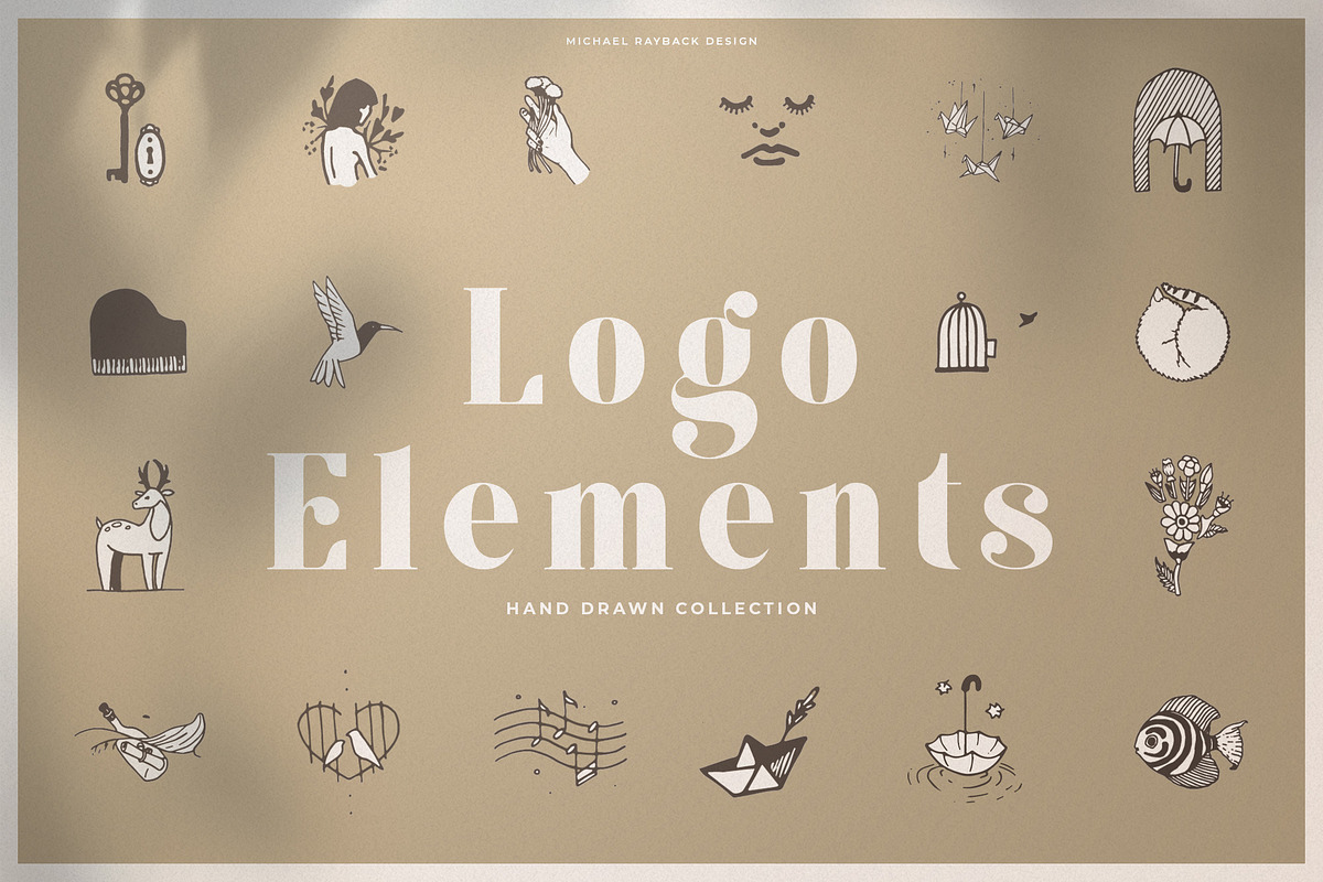150 Hand Drawn Elements -Logo-, an Animal Illustration by Michael Rayback Design (Photo 1 of 7)
