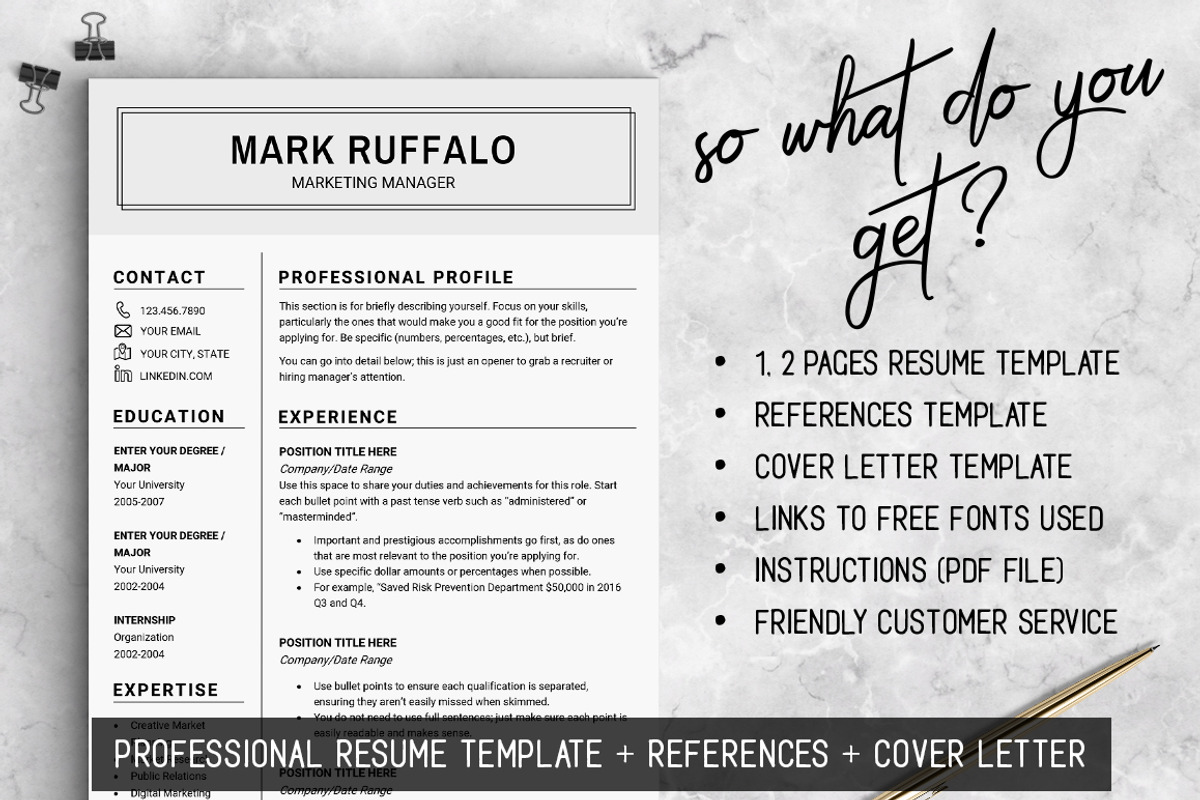 Minimalist RESUME Template CV, a Resume Template by LevelUpResume (Photo 3 of 5)