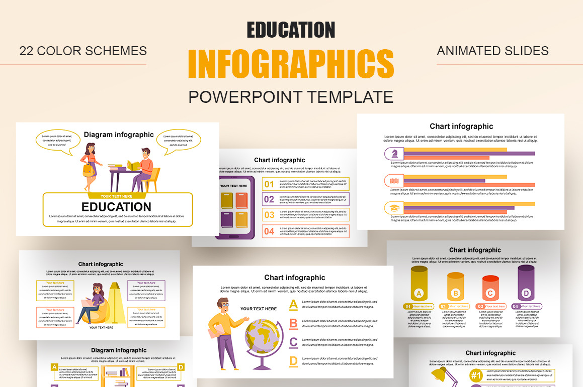 Education Infographics Powerpoint, a Presentation Template by alexdndz