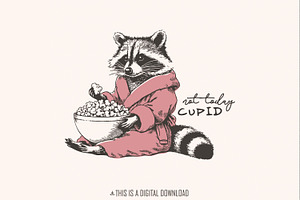 Not Today Cupid Funny Raccoon PNG, an Illustration by SharpMarketplace