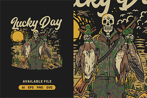 Duck Hunting Vector Illustration, an Illustration by ImoogiStudio