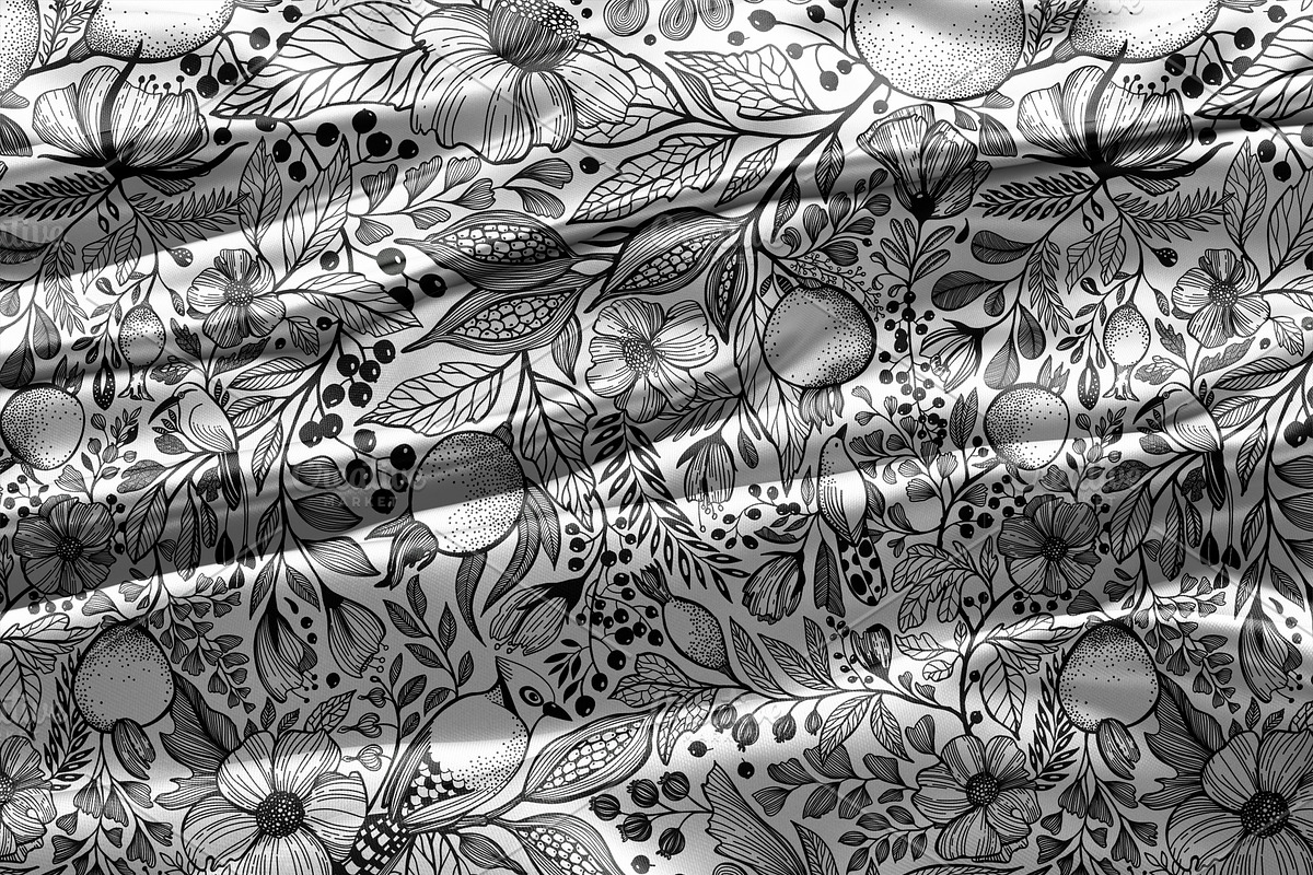Endless Garden. Black&White pattern, a Pattern Graphic by Marta & Livonka (Photo 3 of 9)