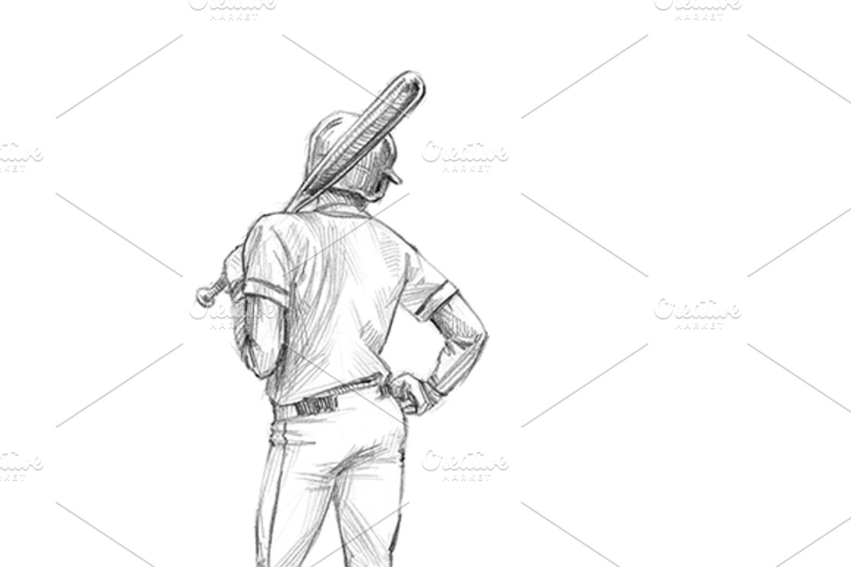 Sketchy baseball drawing set, an Illustration by RasterBird (Photo 7 of 17)