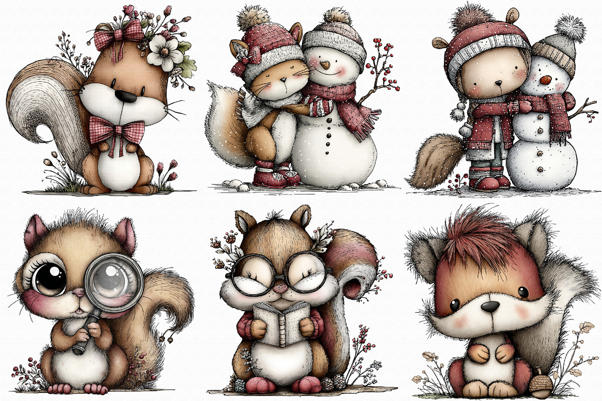 Quirky Squirrel, Funny Squirrel Clip, an Illustration by Libby Wishes (Photo 2 of 7)