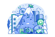 Skiing Resort Web Illustrations, a Sport Illustration by Alex Krugli (Thumbnail 5 of 15)