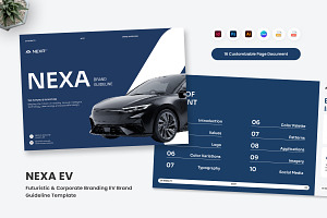 Nexa EV Futuristic Brand Guidelines, a Branding & Logo Template by trabaskriya