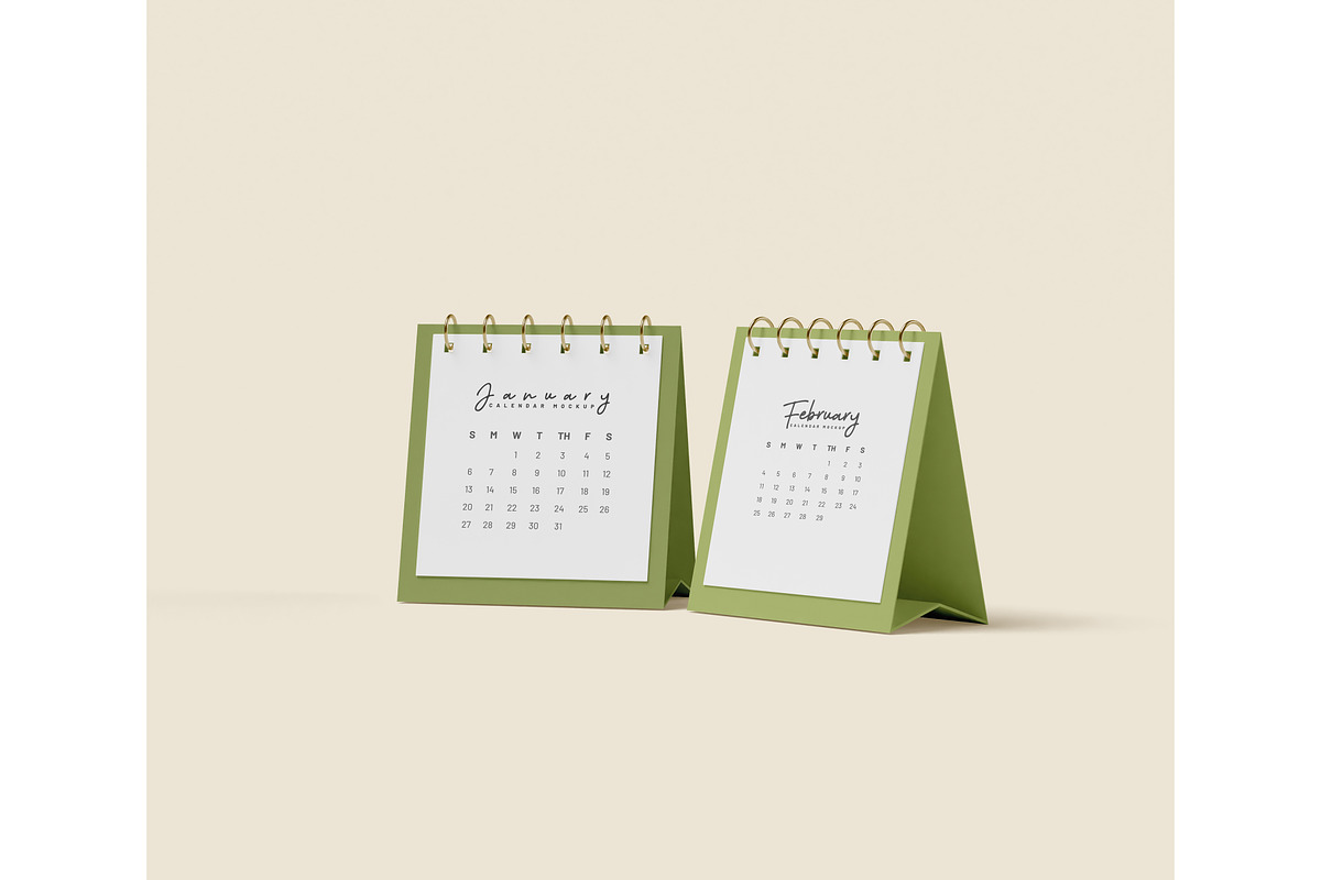 Set of rectangle calendar mockup, a Product Mockup by mockupocka (Photo 8 of 12)